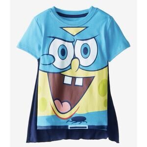 Spongebob Squarepants Toddler Boys T-Shirt with Cape 4T